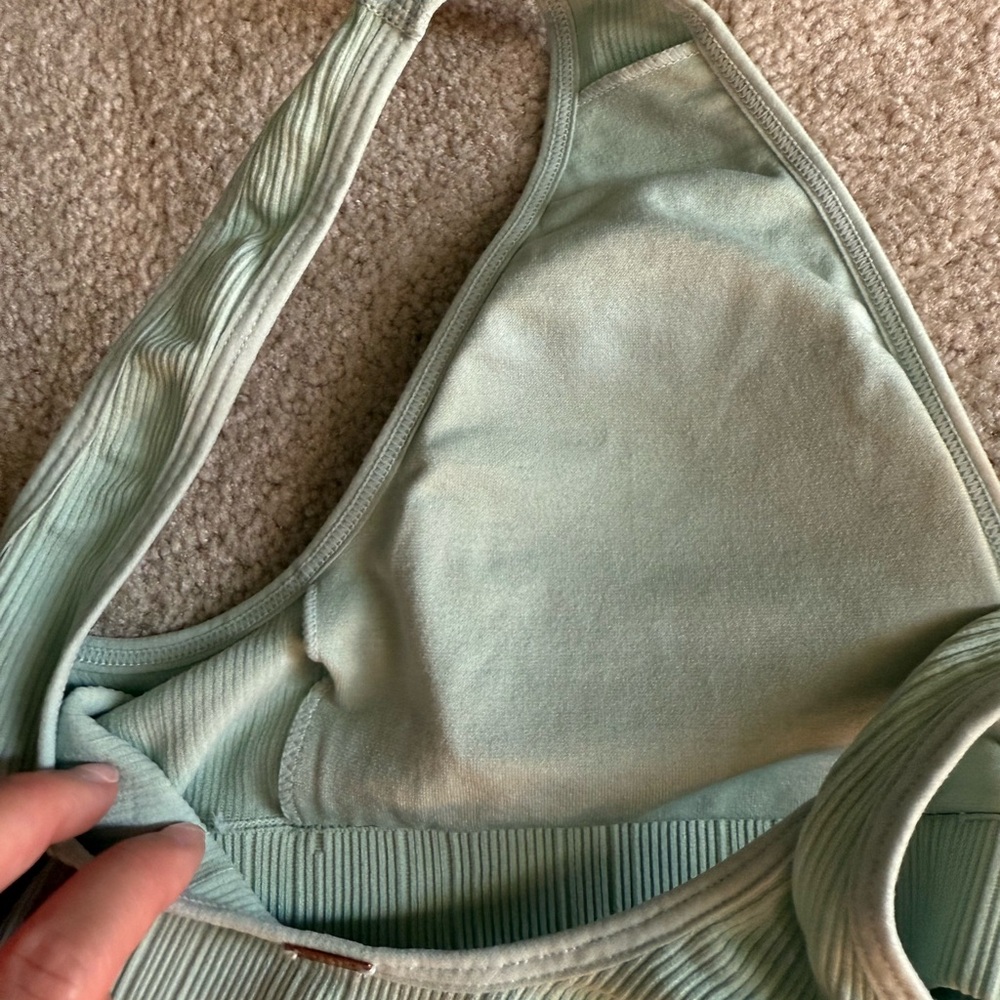 PINK Victoria's Secret Ribbed Lightly Lined Bralette in Mint - Picture 4 of 4